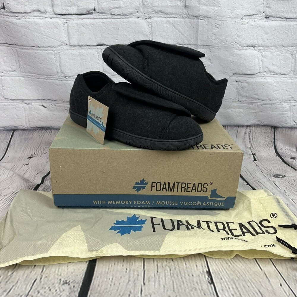 Foamtreads Womens Slippers Nurse 2 Adjustable Charcoal Shoes Size 6.5 ED - Picture 1 of 9